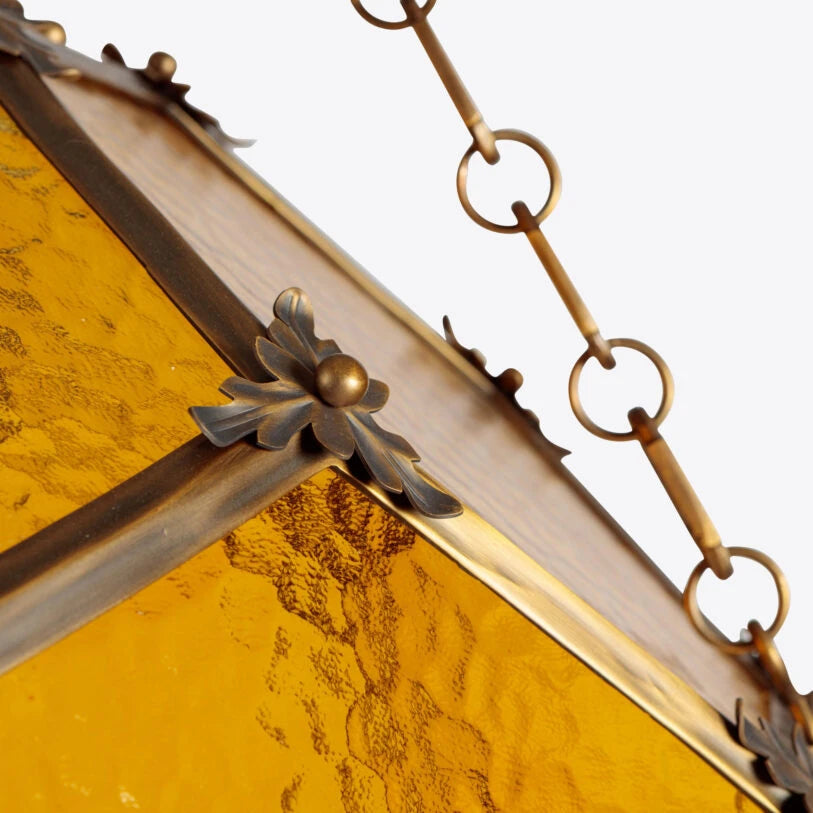 Large Amber Architectural Lantern
