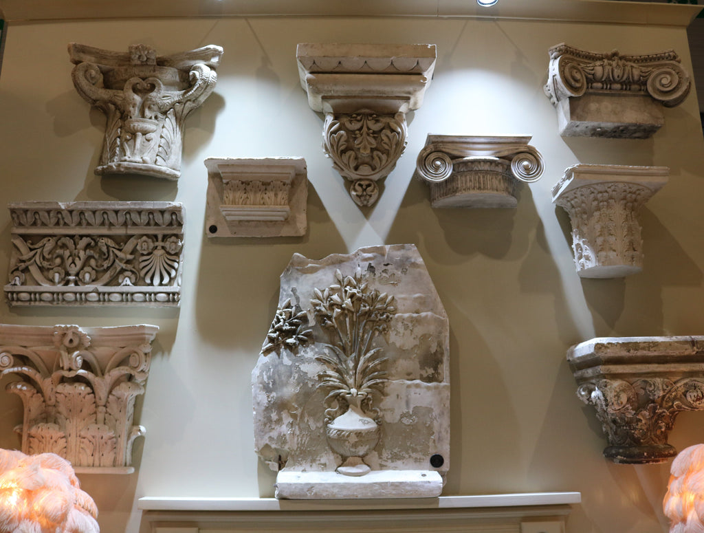 A Collection of 10 Assorted Plaster Capitals and Panels