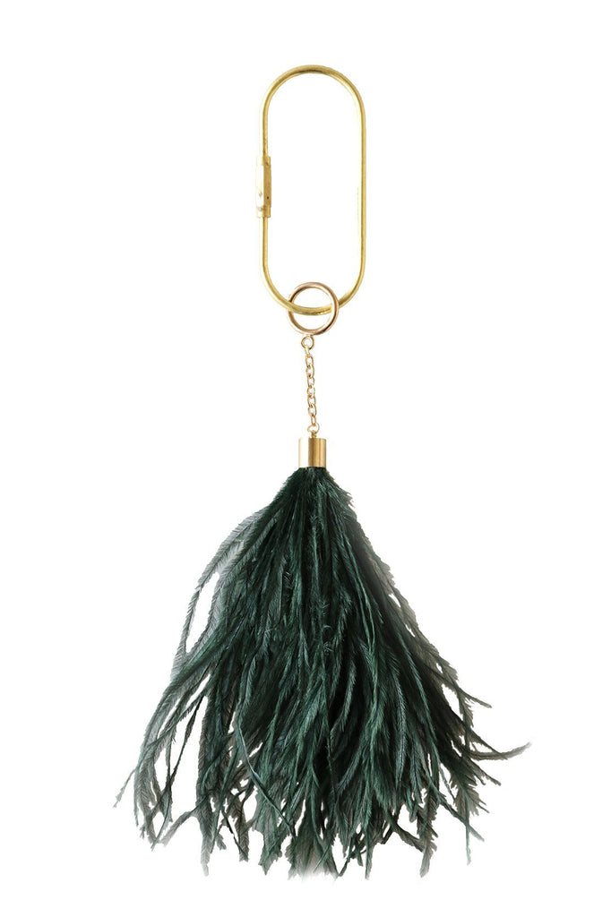 Feather Keyring in Bottle Green - A Modern Grand Tour