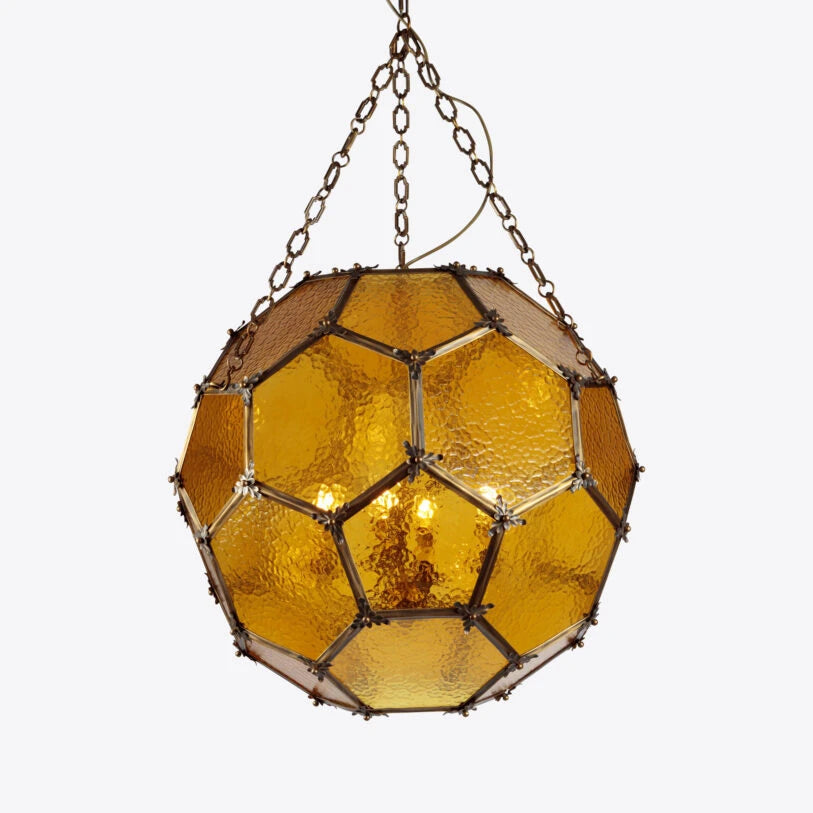 Large Amber Architectural Lantern