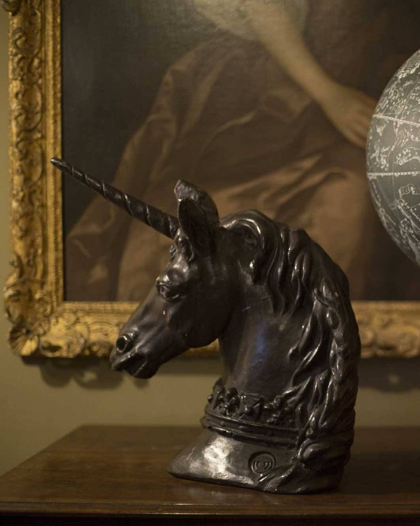 Black plaster Aynhoe unicorn - A Modern Grand Tour