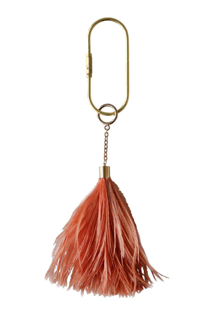 Feather Keyring in Coral - A Modern Grand Tour