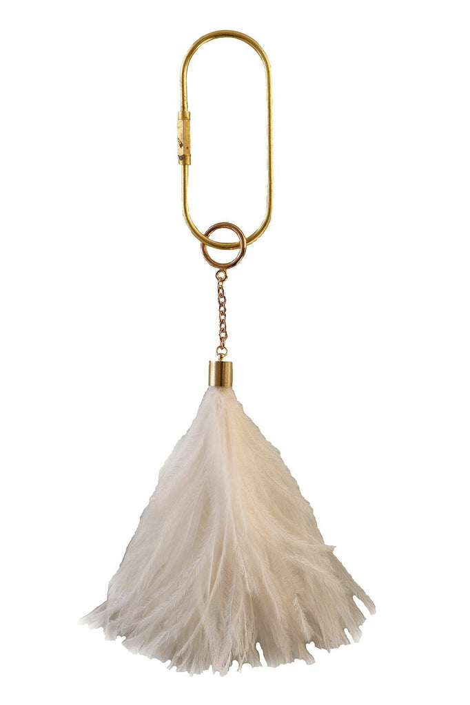Feather Keyring in Natural - A Modern Grand Tour