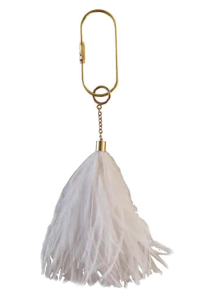 Feather Keyring in White - A Modern Grand Tour