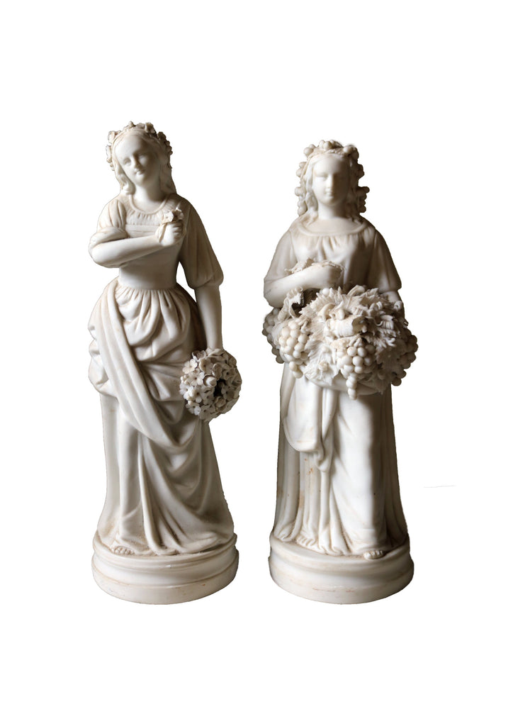 Pair of early 20th Century English, classical bisque ladies - A Modern Grand Tour