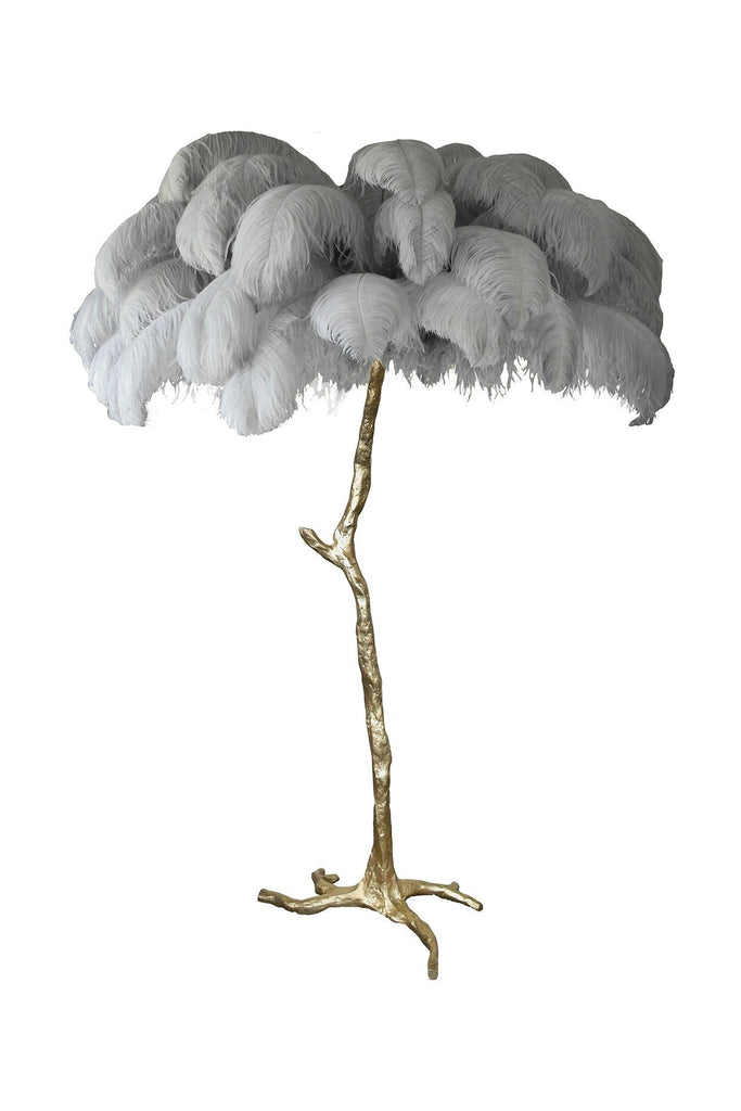 NEW - The Ostrich Feather Lamp Cloud Grey - A Modern Grand Tour