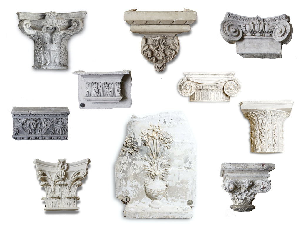 A Collection of 10 Assorted Plaster Capitals and Panels