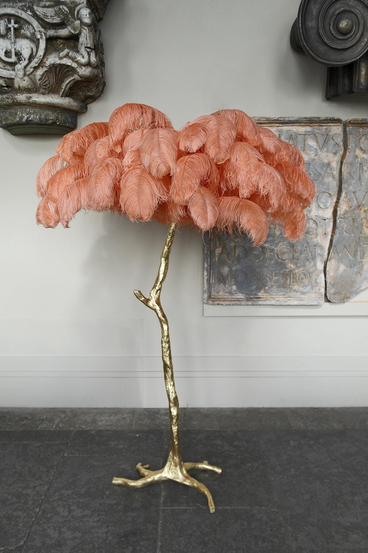 Ostrich Feather Lamp — Coral in situ