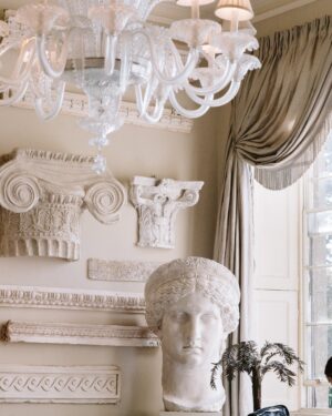 A monumental plaster cast of the face of Juno