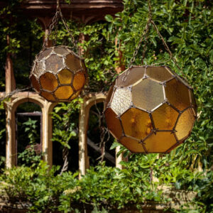 Large Amber Architectural Lantern